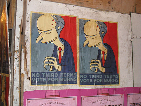 Monty Burns - No third terms - Vote for Burns