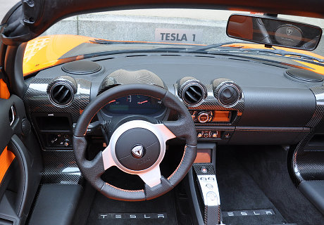 Probefahrt im Tesla Roadster Sport - Cockpit
