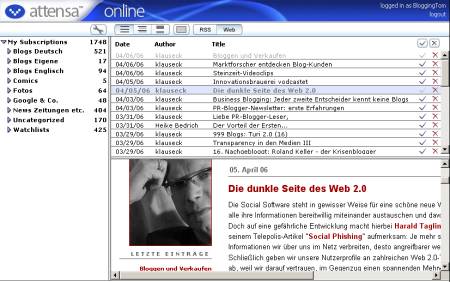 Attensa Online - Screenshot