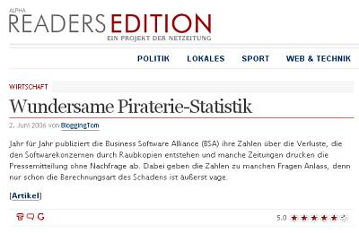 Artikel in der Readers Edition: Wundersame Piraterie-Statistik