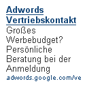 Google Eigenwerbung fuer AdWords via AdSense