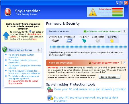 SpyShredder - Fake Online-Scan