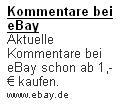 Kommentare bei eBay schon ab 1 Euro